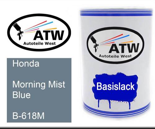 Honda, Morning Mist Blue, B-618M: 500ml Lackdose, von ATW Autoteile West.